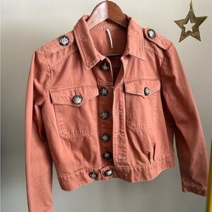 FP Movement Terracotta Cropped Jean Jacket XS | Free People Denim Coat